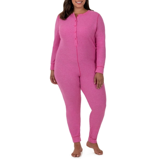 Fruit of the Loom Womens Plus Size Fit for Me Waffle Thermal Union Suit 12165P